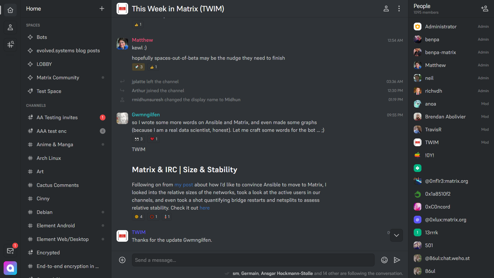 Screenshot of Cinny